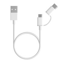 Cabo Xiaomi Micro-USB + USB-C SJX01ZM 30CM / 2 Em 1 - Branco