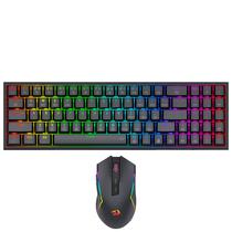 Teclado Gamer Mecanico Redragon S136 Combo Wireless / RGB / Red / Ingles - Preto