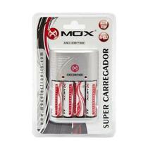 Carregador de Pilhas Mox MO-CB792 com 4 Pilhas AA de 3600MAH