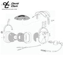 David Clark Parts Overhead Cord Assembly 22607G-01