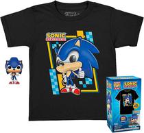 Camiseta + Boneco Sonic - Sonic The Hedgehog - Funko Pop! Tees L