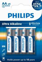 Pilha Philips AA Alcalina LR6E4B/70 (4 Unidades)