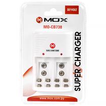 Carregador de Pilhas Mox MO-CB738 / AAA / AA / 9V / Bivolt - Branco