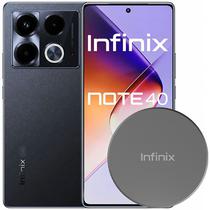 Smartphone Infinix Note 40 5G NFC Dual Sim de 256GB/8GB Ram de 6.78" 108+2+2MP/32MP - Black + Carregador Wireless