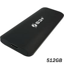 SSD Externo S3+ S3SSDE512BKPRO de 512GB com USB-C 3.1 - Black