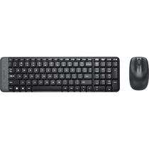 Kit Mouse e Teclado Logitech MK220 - Sem Fio - Ingles- Preto