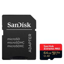 Mem Micro SD 64GB Sandisk Extreme Pro 200-90MB U3 4K c/Adap (SDSQXCU-064G-GN6MA)