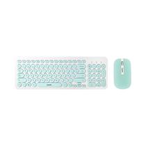 Kit Teclado Y Mouse Inalambrico Quanta QTKTM20 Blanco - Verde (Espanol)