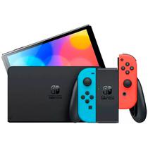 Nintendo Consolas Consola Switch Oled 64GB Heg s Kabaa Azul JP Bivolt Cristal 64 GB: Permite Guardar Una Gran Cantidad de Juegos Azul/Rojo