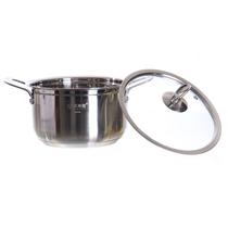 Olla de Inox Doble Fondo c/Tapa de Vidrio 3.5LT