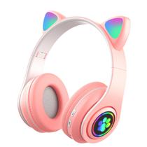 Fone de Ouvido Sem Fio Cat Ear Headphones VIV-23MM com Bluetooth 5.0 / LED Color Full - Rosa