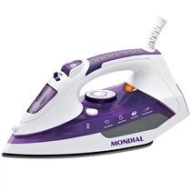 Ferro A Vapor Mondial Ceramic Express F-40 de 1.200 Watts + Spray 127V ~ 60HZ - Branco/Roxo