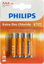 Pilha Philips AA Alcalina R03L4B /70 (4 Unidades)