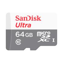 Cartao de Memoria Micro SD Sandisk Ultra 64GB 100MBS - SDSQUNR-064G-GN3MA