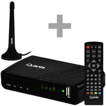 Conversor de TV Digital Isdb-T Quanta QTCTV1130 Full HD com HDMI e USB Bivolt + Antena de TV