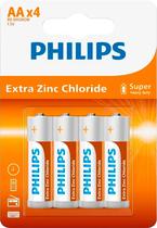 Pilha Philips AA Alcalina R6L4B/70 (4 Unidades)