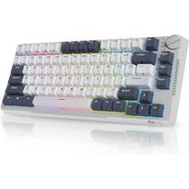 Teclado Mecanico Royal Kludge RKH81 75% RGB Linear Wireless Switch Skycyan - White Night