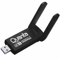 Adaptador USB Wireless Quanta QTAAD1300 1300MBPS Em 5GHZ - Preto