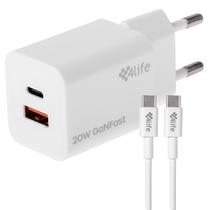 Carregador de Tomada 4LIFE FL8220ACGW USB-C/ 20W - White