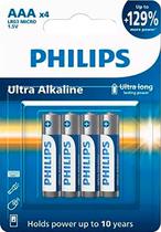 Pilha Philips AA Alcalina R03L4B /70 (4 Unidades)