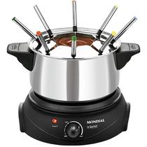 Panela Eletrica de Fondue Mondial Le Gourmet II FD-02 de 1.500 Watts 220 - 240 V ~ 50/60 HZ - Preta/Prata