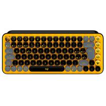Teclado Mecanico Logitech Pop Keys Emoji Wireless / Espanhol / Brown - Amarelo / Preto (920-010713)