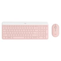 Kit Teclado e Mouse Logitech MK470 920-011313 Sem Fio Ingles - Rosa