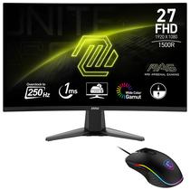 Monitor Gamer MSI Mag 27C6X 27" Full HD LED Curvo 250HZ / 1MS - Preto + Mouse