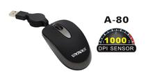 Mouse Sate A-80 USB Preto Retratil