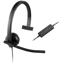 Headset Logitech H570E Mono USB  Preto 981-000570