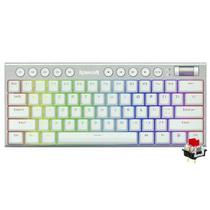 Teclado Redragon K632W RGB Horus Mini White com Fio Usa Red