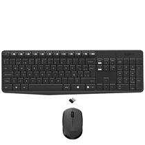 Kit Teclado Sem Fio Logitech MK235 Espanhol + Mouse USB - Preto