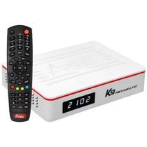 Receptor Fta Audisat K50 Revuelto Full HD Iptv com Wi-Fi - Branco/Vermelho