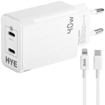 Carregador Hye HYEC121L Duplo USB-C c/Cabo Lightni