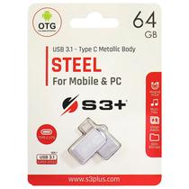 S3+ Pendrive 64GB Steel Otg S3PD3104064AL-R USB-C/USB s/C