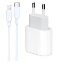 Carregador Apple MHJE3 Replica 20W USB-C + Lightning para iPhone - Branco